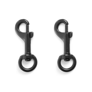 Black swivel clips for Handling Cameras and Gear Easily